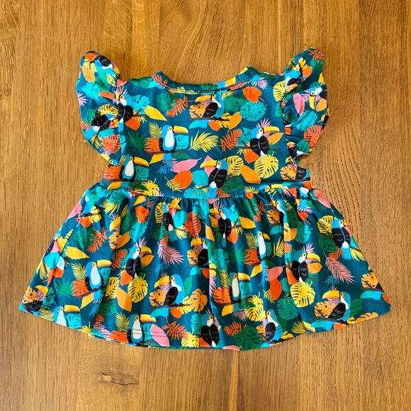 POSH PEANUT Rio Bird Top Baby Girls 6-12 Bamboo Toucans Infant Summer Tee Shirt - Picture 2 of 6